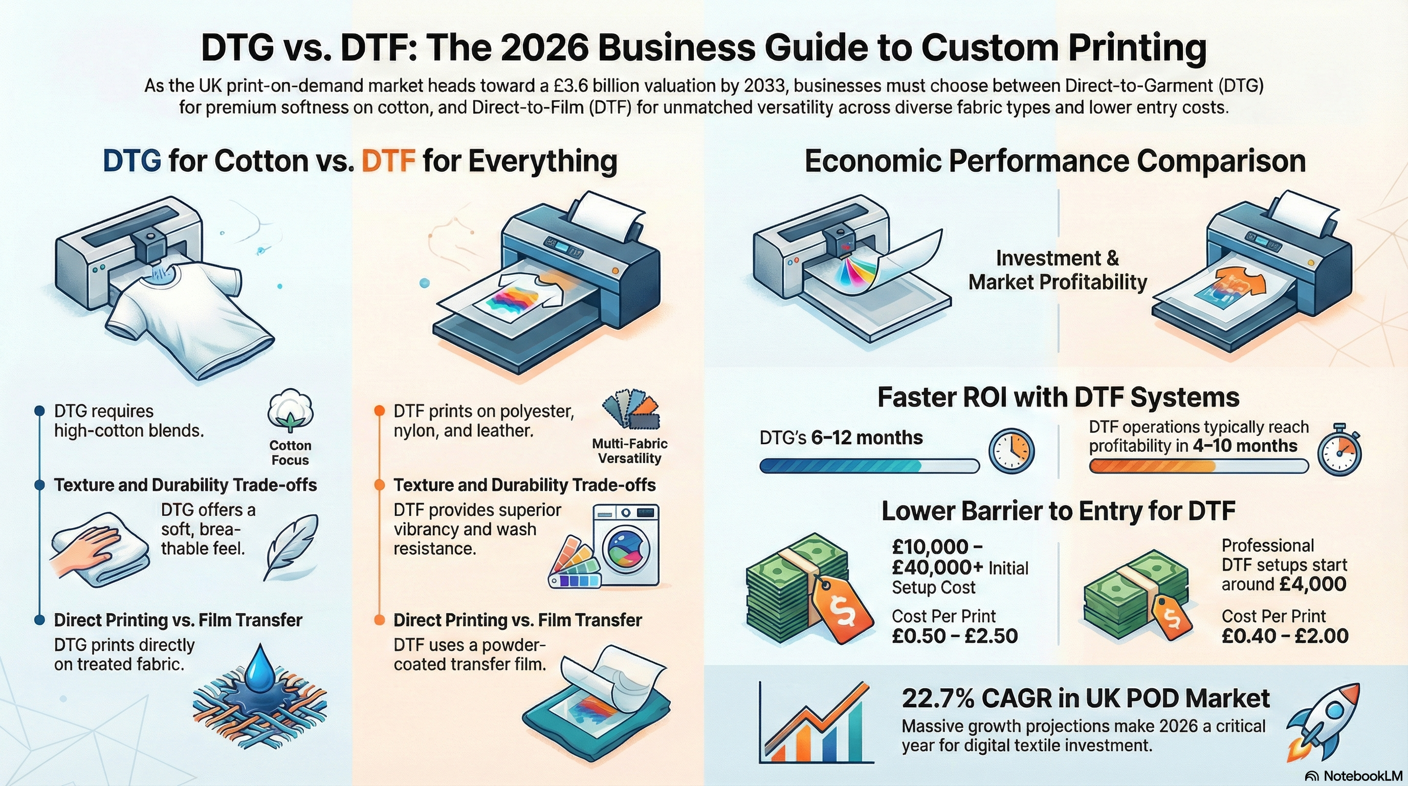 DTG vs DTF Printing: Complete UK Business Guide 2026
