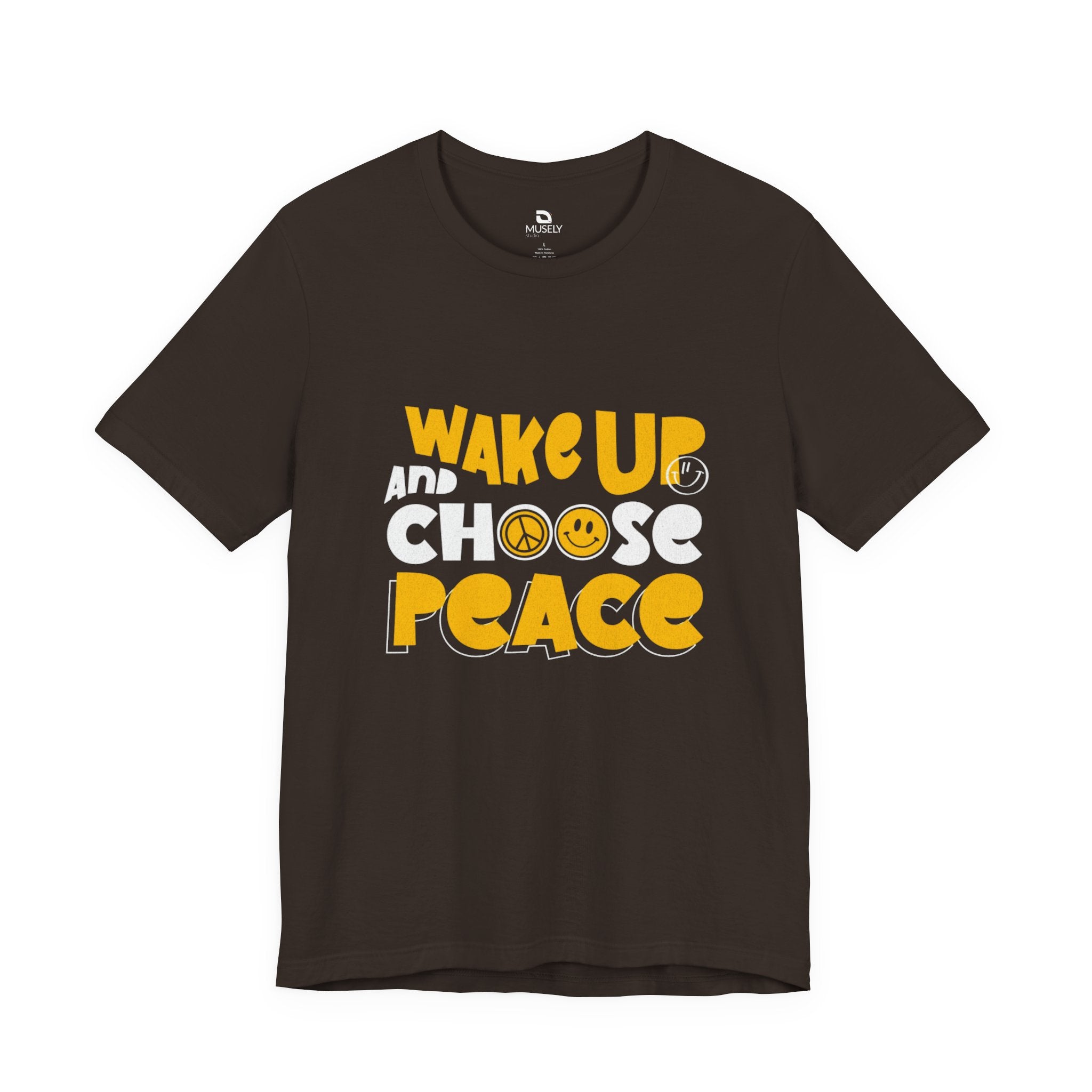 Wake Up and Choose Peace T-Shirt UK — Retro Peace Sign Graphic Tee