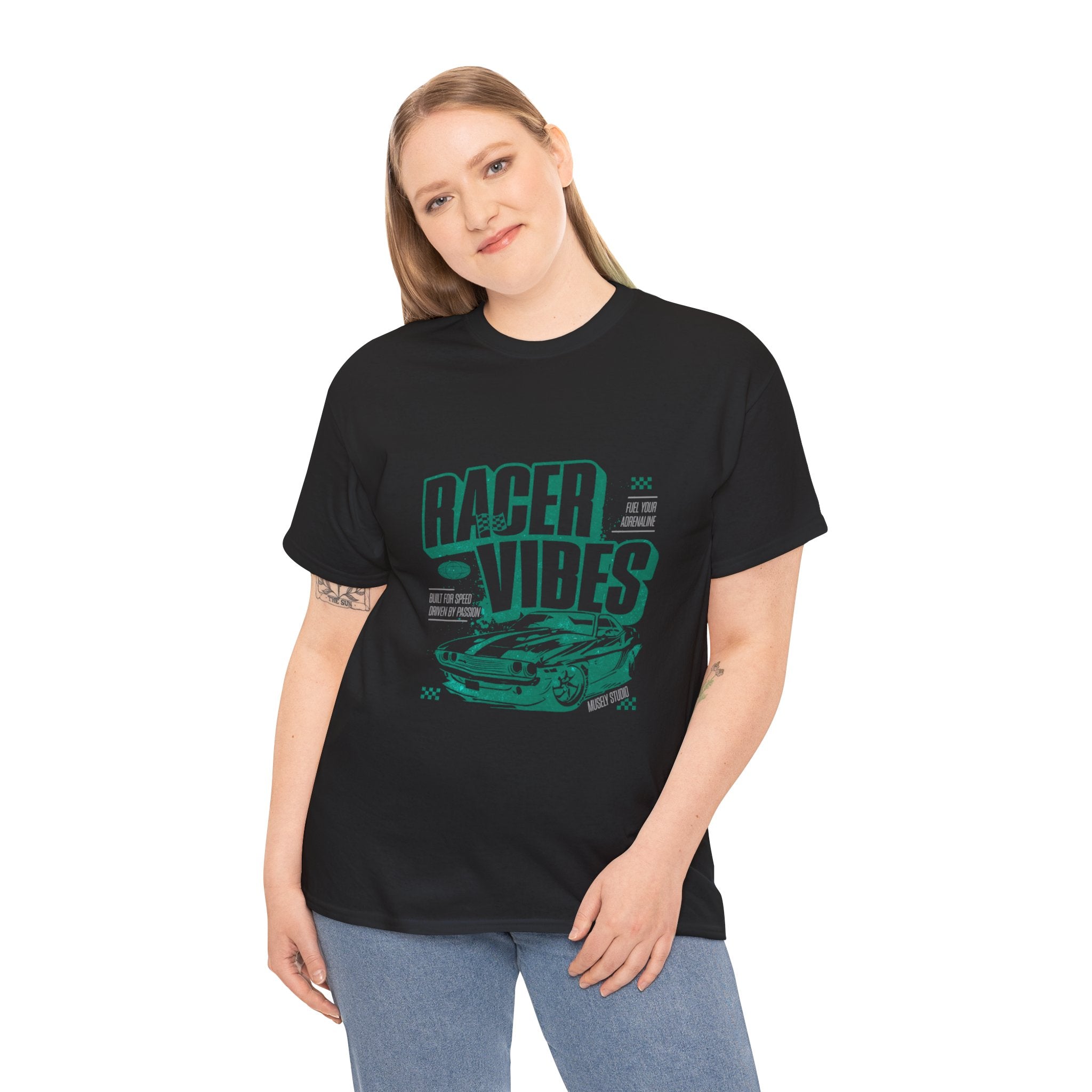 Racer Vibes Heavy Cotton T-Shirt UK | Unisex Graphic Tee