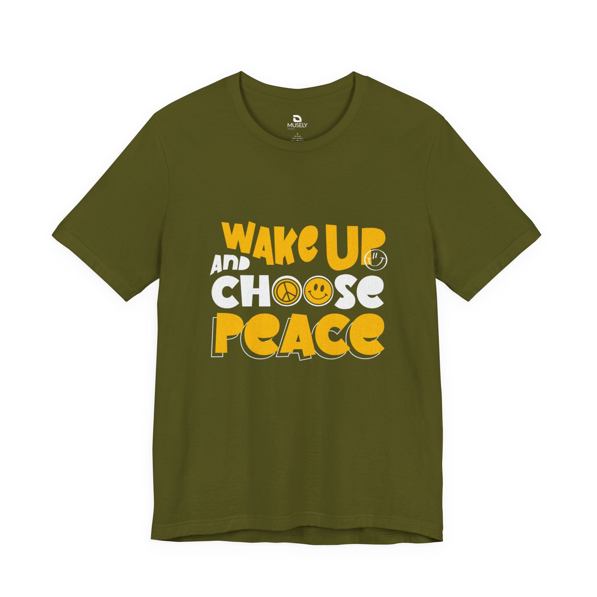 Wake Up and Choose Peace T-Shirt UK — Retro Peace Sign Graphic Tee