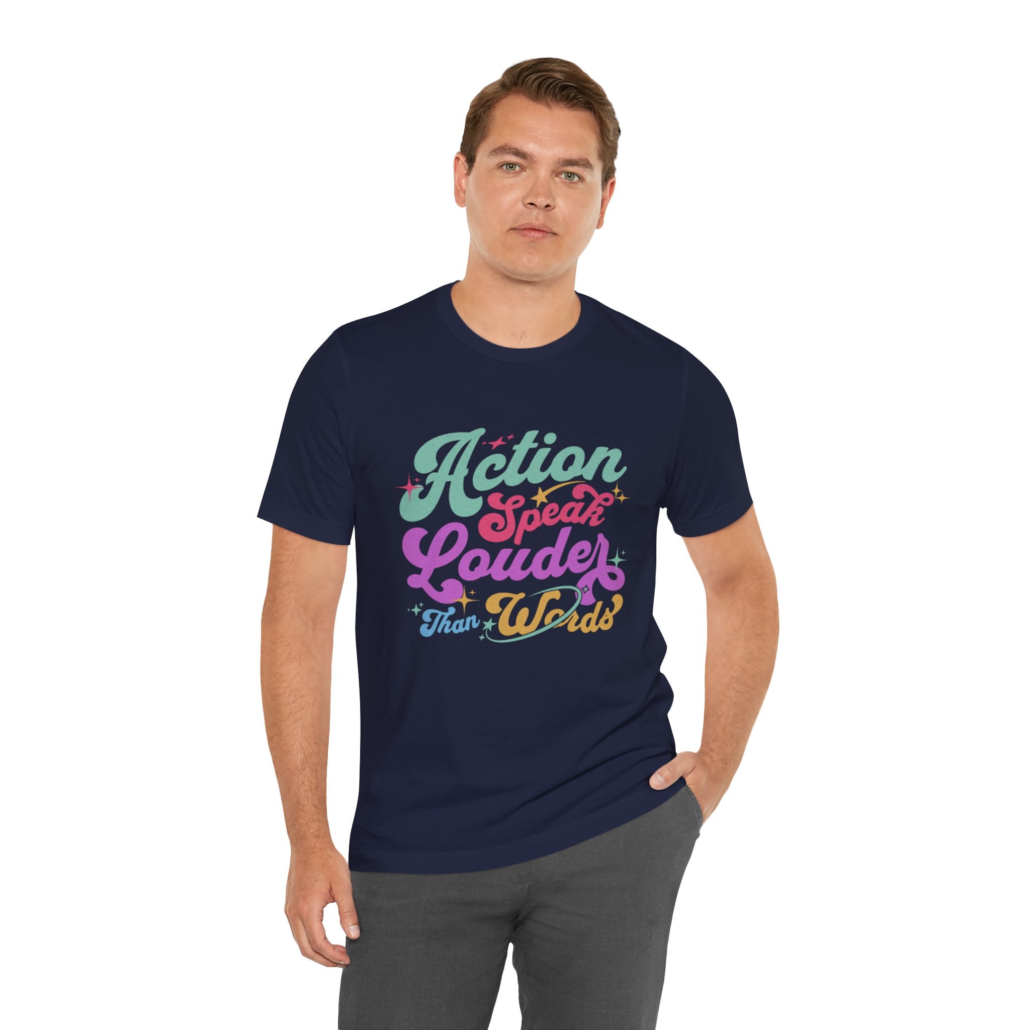 Actions Speak Louder Than Words Tee UK — Inspirational Retro Graphic T-Shirt