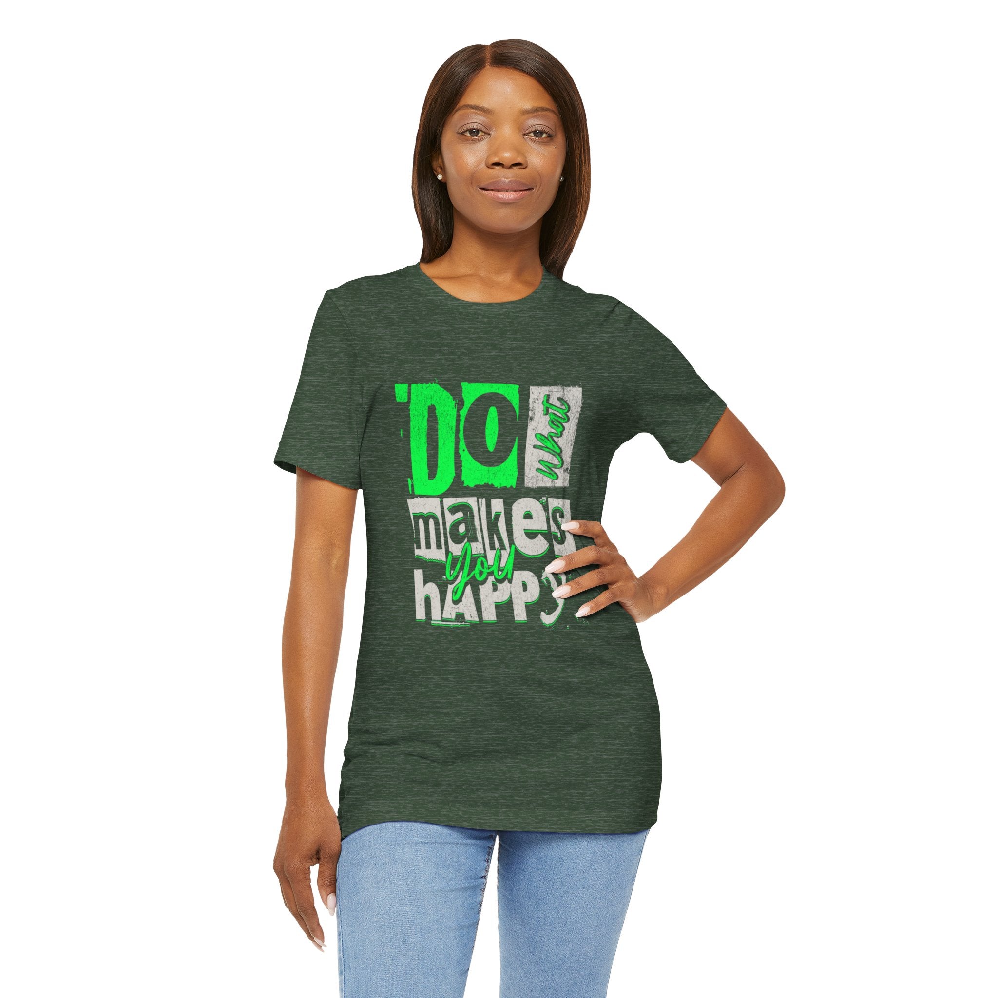 Do What Makes You Happy Graphic Tee UK — Bold Neon Positive T-Shirt