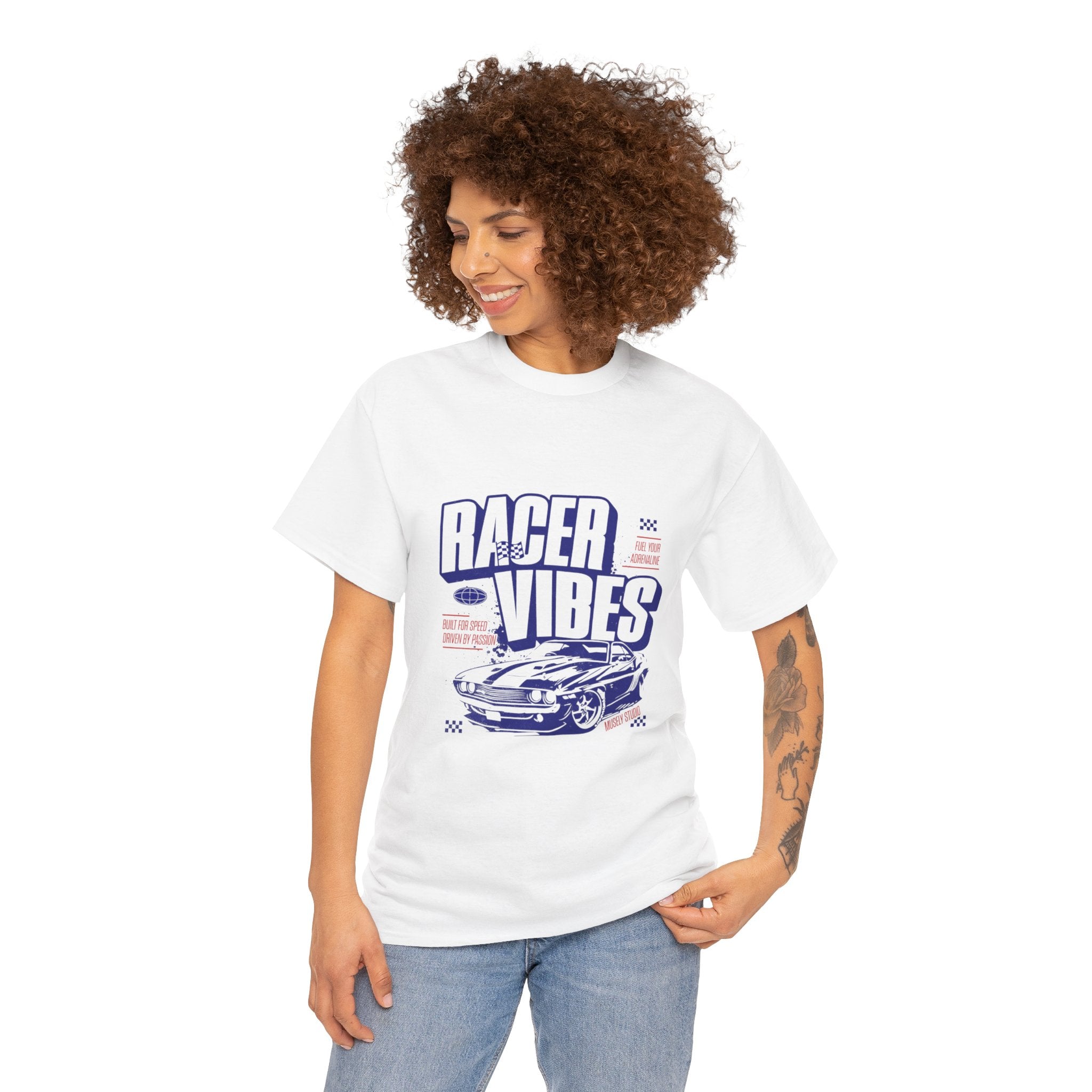 Racer Vibes Heavy Cotton T-Shirt UK | Unisex Graphic Tee