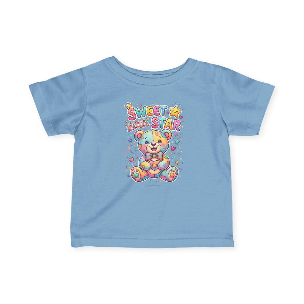 Infant Tee – "Sweet Little Star" Colorful Teddy Bear Baby Shirt