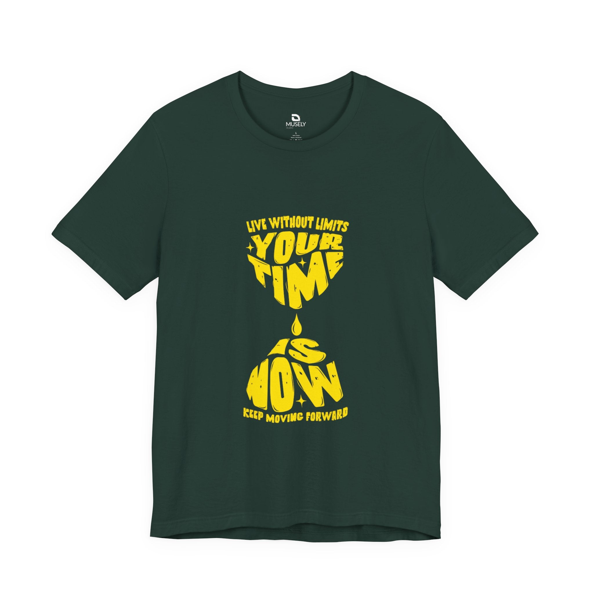 Motivational T-Shirt UK — "Your Time is Now" Hourglass Graphic Tee