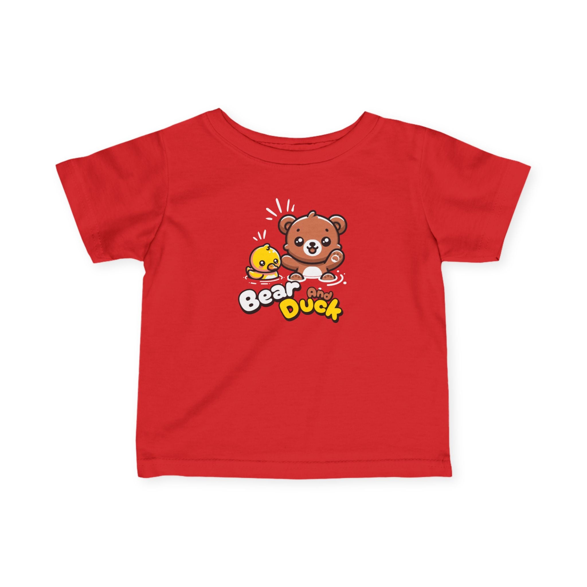 Bear and Duck Infant Tee UK | Cute Cartoon Baby Shirt | Soft Cotton Animal Graphic T-Shirt