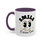 Smile Every Day Accent Coffee Mug UK — Cute Happy Face Ceramic Cup