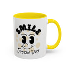 Smile Every Day Accent Coffee Mug UK — Cute Happy Face Ceramic Cup