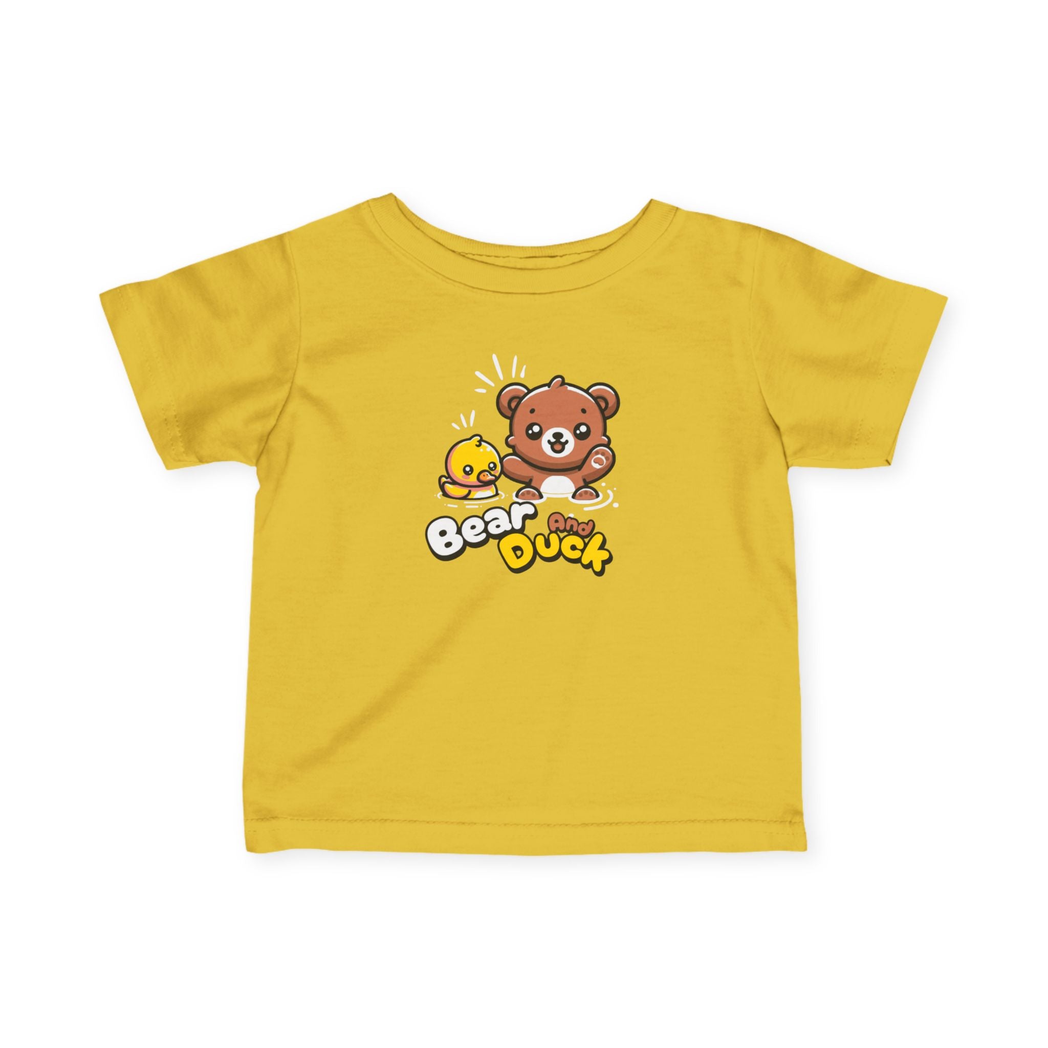Bear and Duck Infant Tee UK | Cute Cartoon Baby Shirt | Soft Cotton Animal Graphic T-Shirt