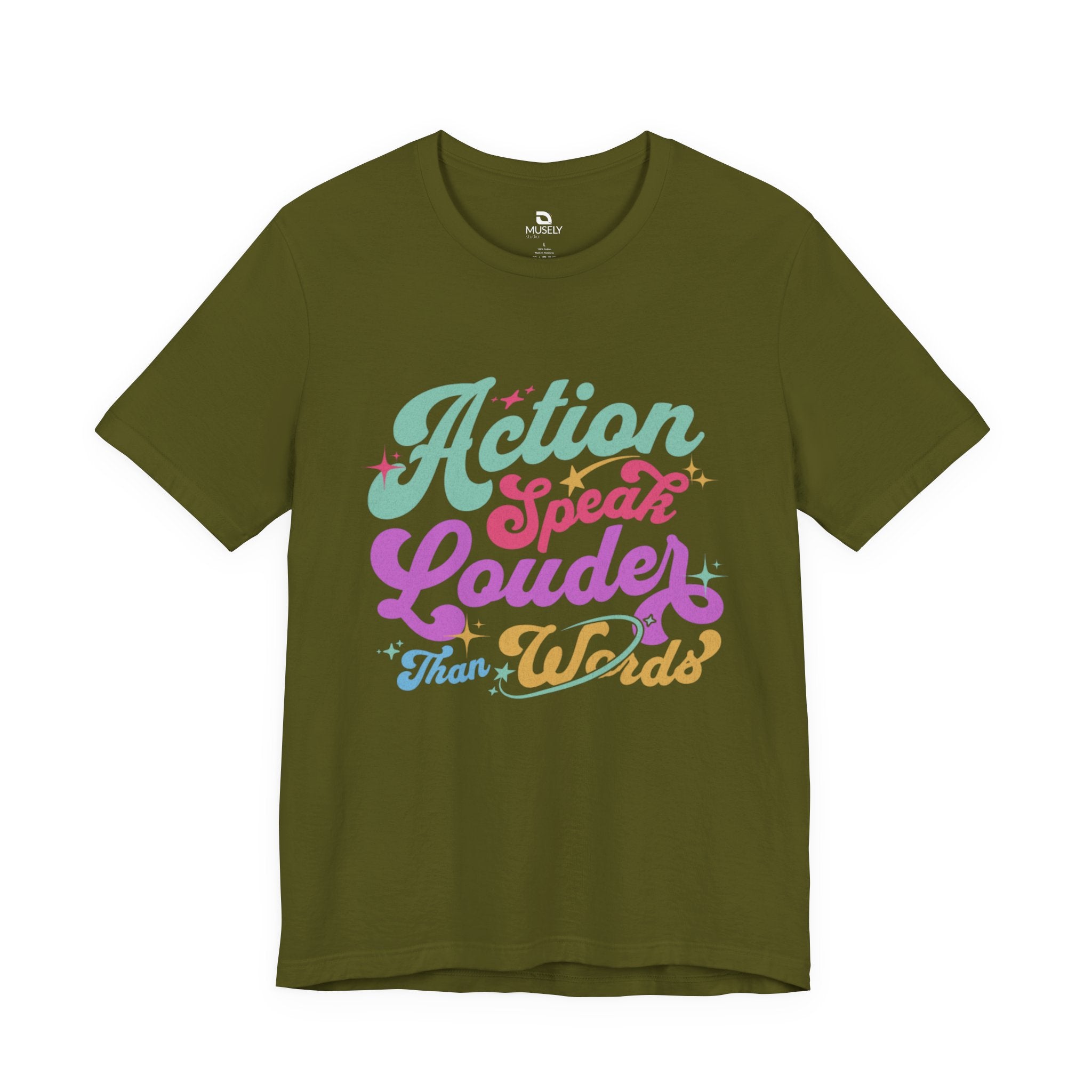 Actions Speak Louder Than Words Tee UK — Inspirational Retro Graphic T-Shirt