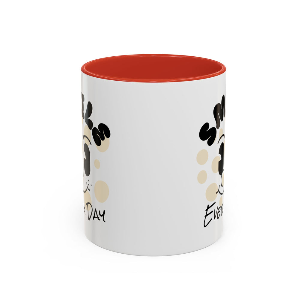 Smile Every Day Accent Coffee Mug UK — Cute Happy Face Ceramic Cup
