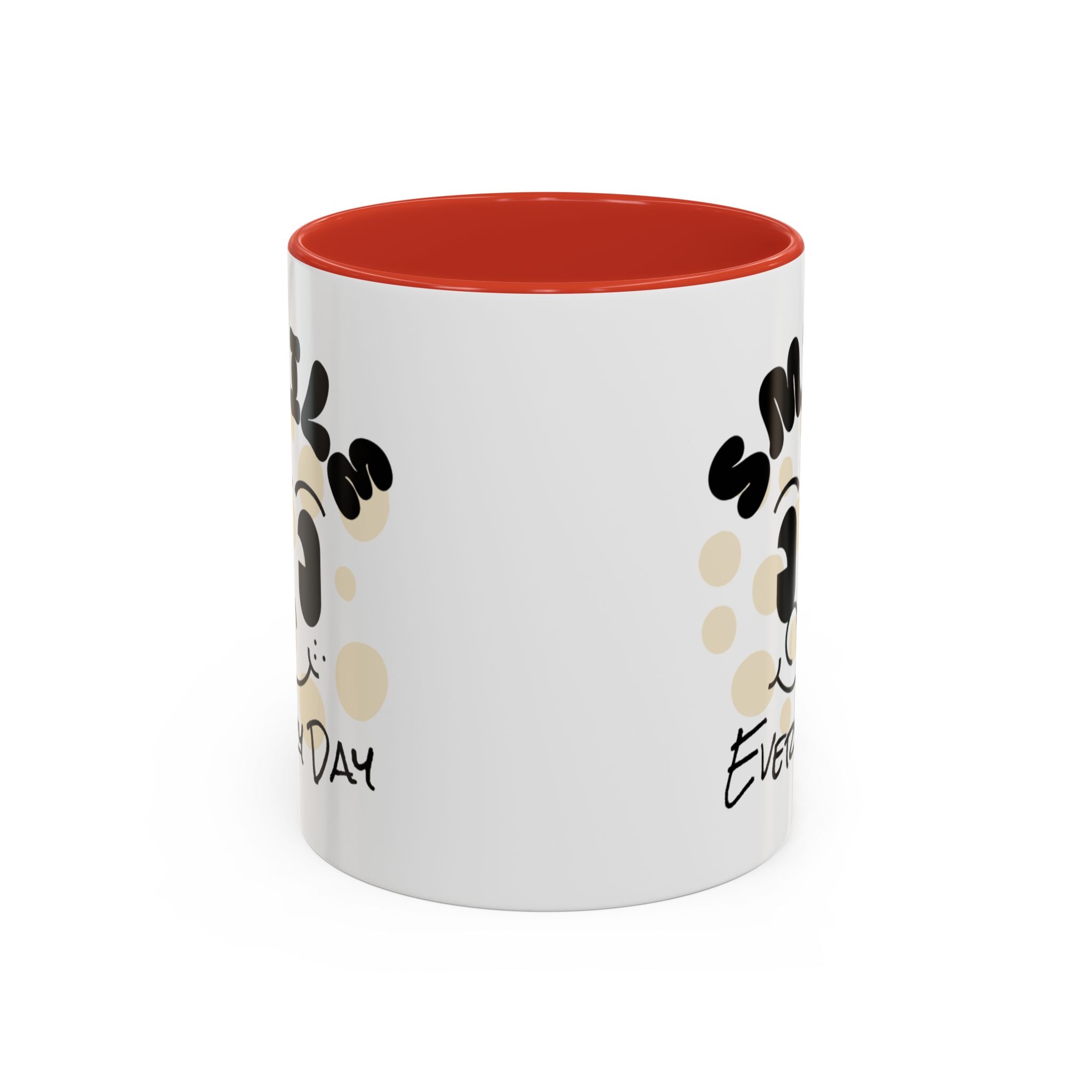 Smile Every Day Accent Coffee Mug UK — Cute Happy Face Ceramic Cup