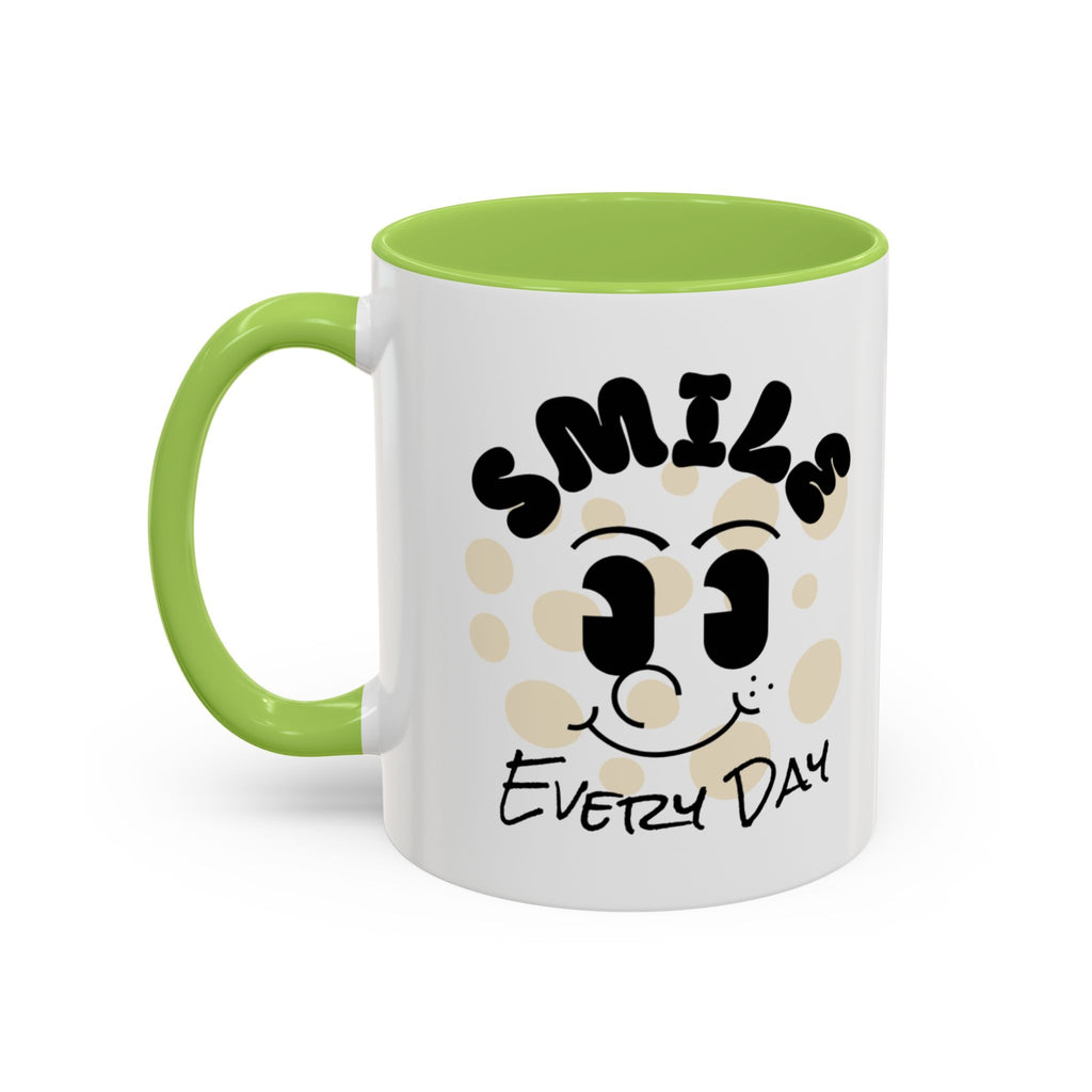 Smile Every Day Accent Coffee Mug UK — Cute Happy Face Ceramic Cup