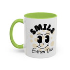 Smile Every Day Accent Coffee Mug UK — Cute Happy Face Ceramic Cup