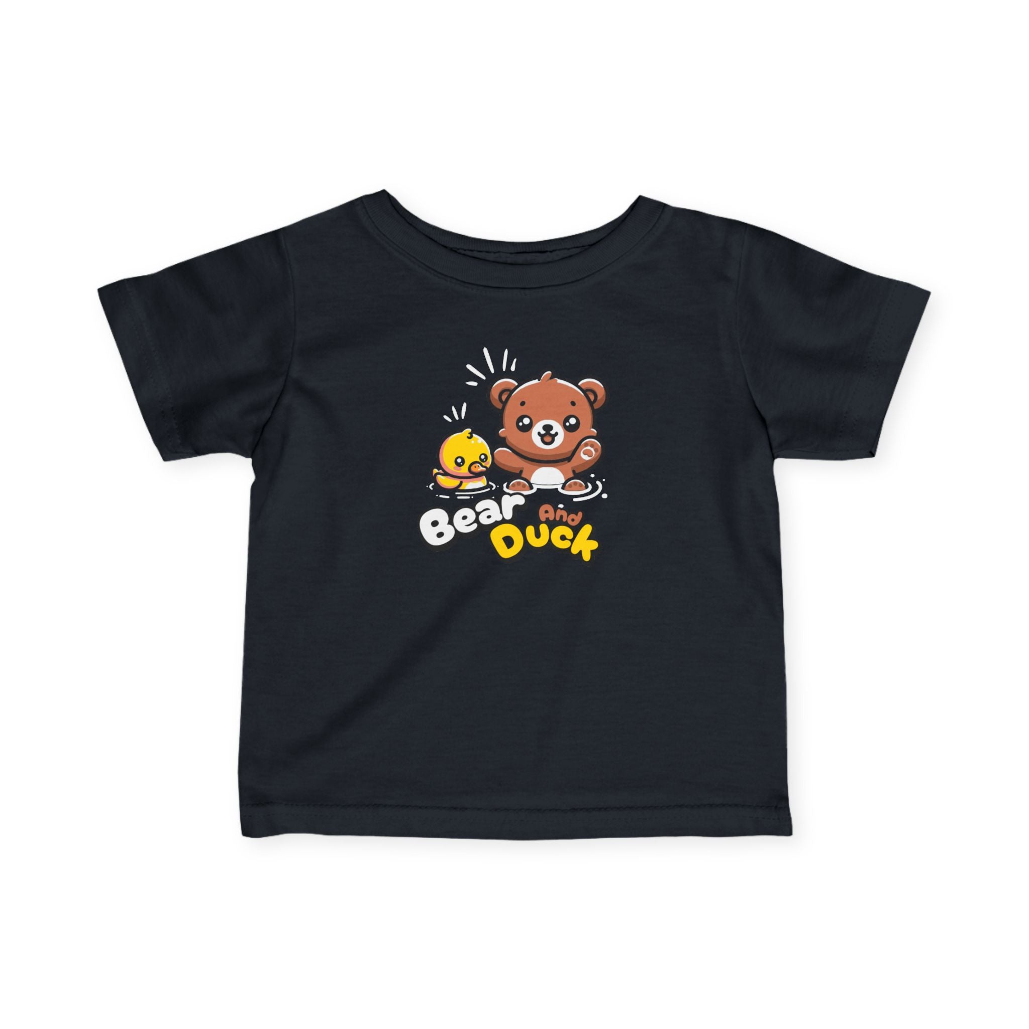 Bear and Duck Infant Tee UK | Cute Cartoon Baby Shirt | Soft Cotton Animal Graphic T-Shirt