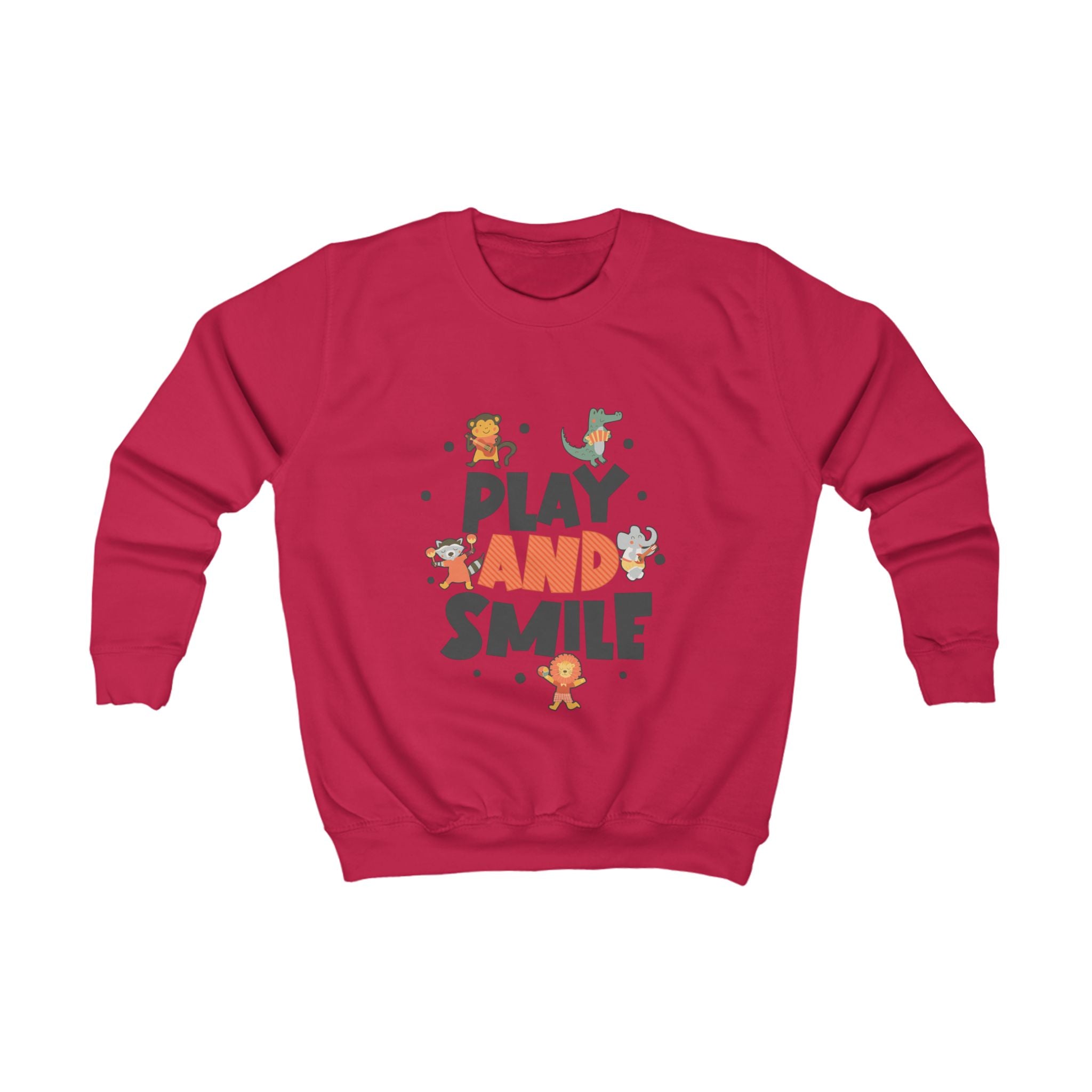 Play and Smile Kids Sweatshirt UK | Cute Character Graphic Pullover | Soft Cotton Blend Sweatshirt