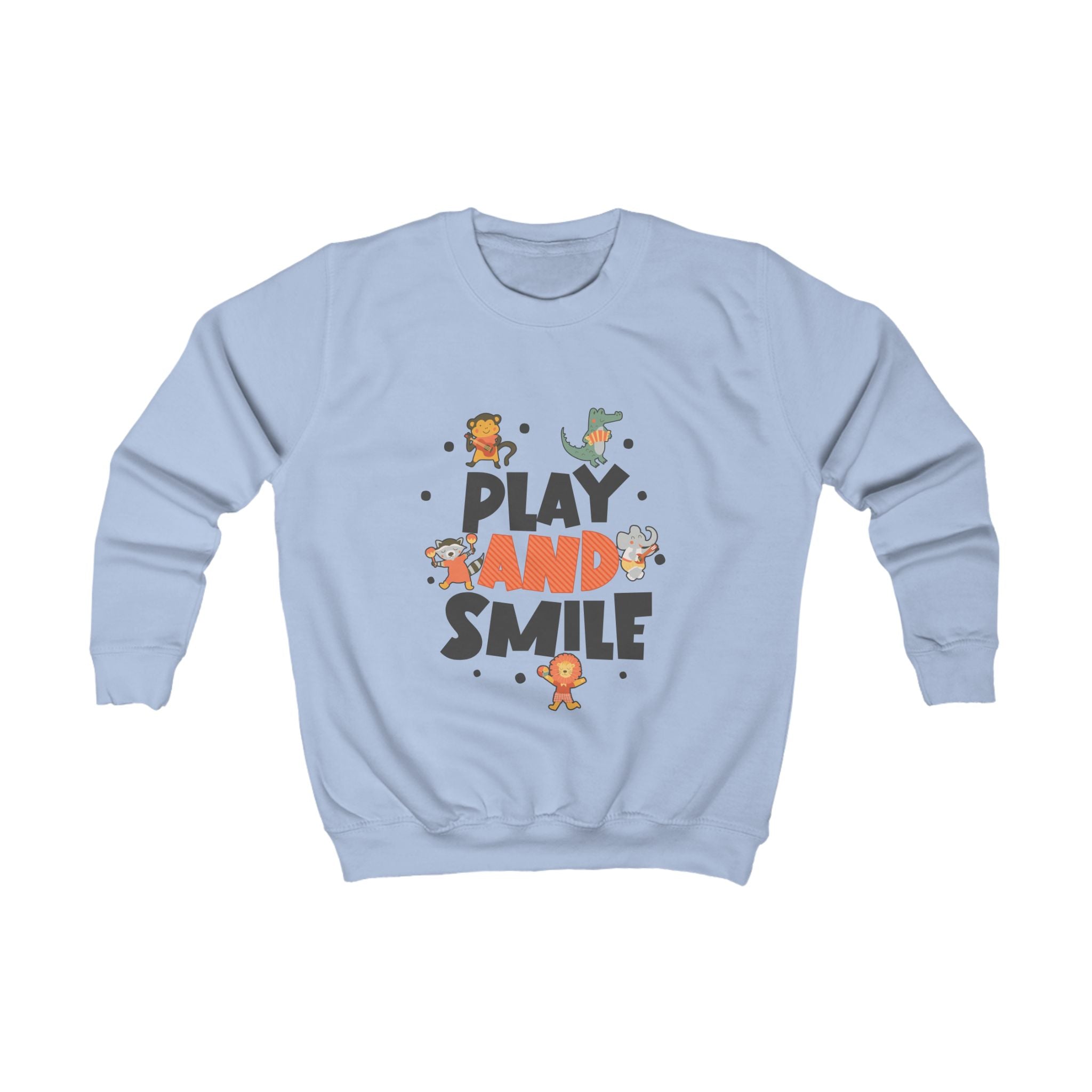 Play and Smile Kids Sweatshirt UK | Cute Character Graphic Pullover | Soft Cotton Blend Sweatshirt