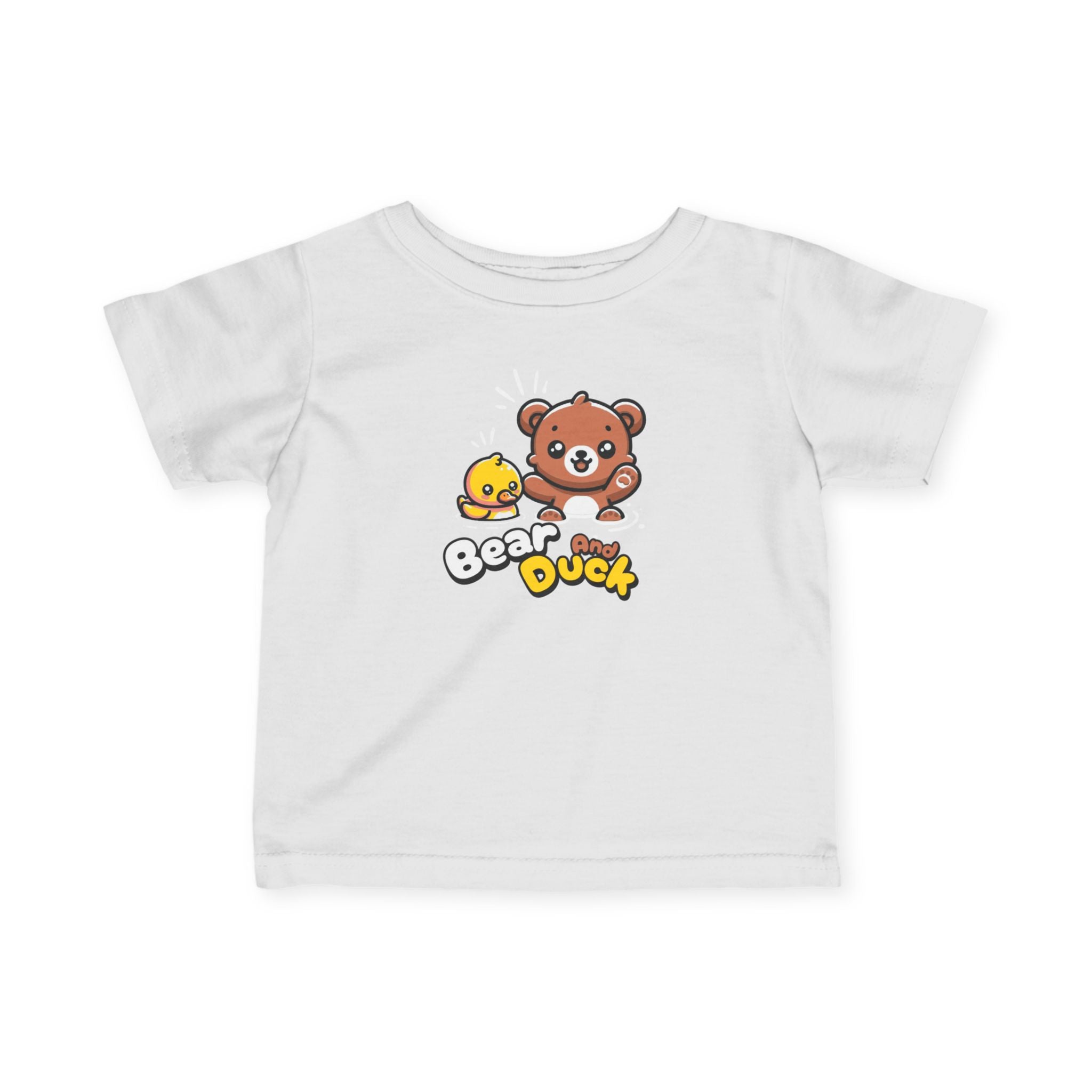 Bear and Duck Infant Tee UK | Cute Cartoon Baby Shirt | Soft Cotton Animal Graphic T-Shirt