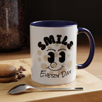 Smile Every Day Accent Coffee Mug UK — Cute Happy Face Ceramic Cup