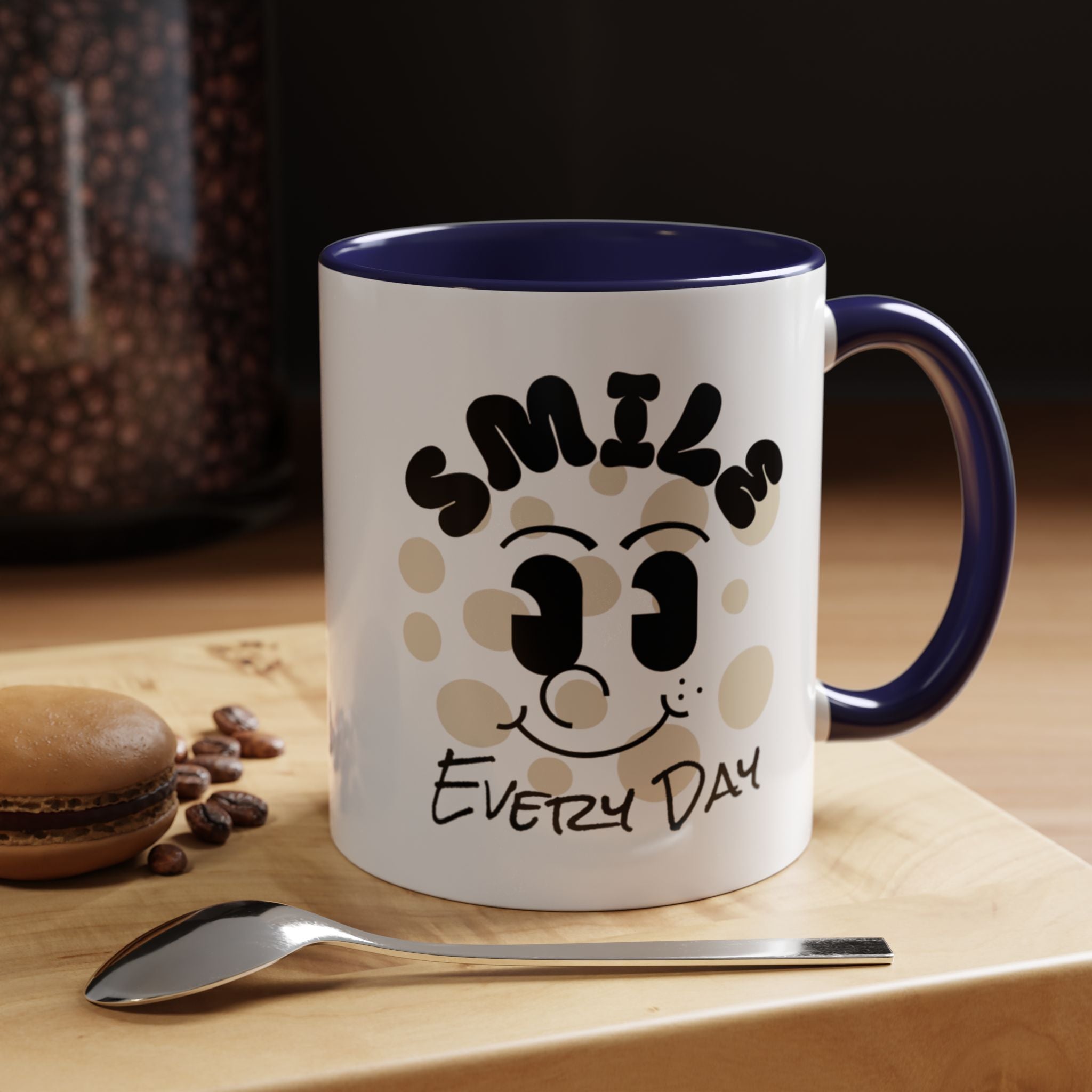 Smile Every Day Accent Coffee Mug UK — Cute Happy Face Ceramic Cup