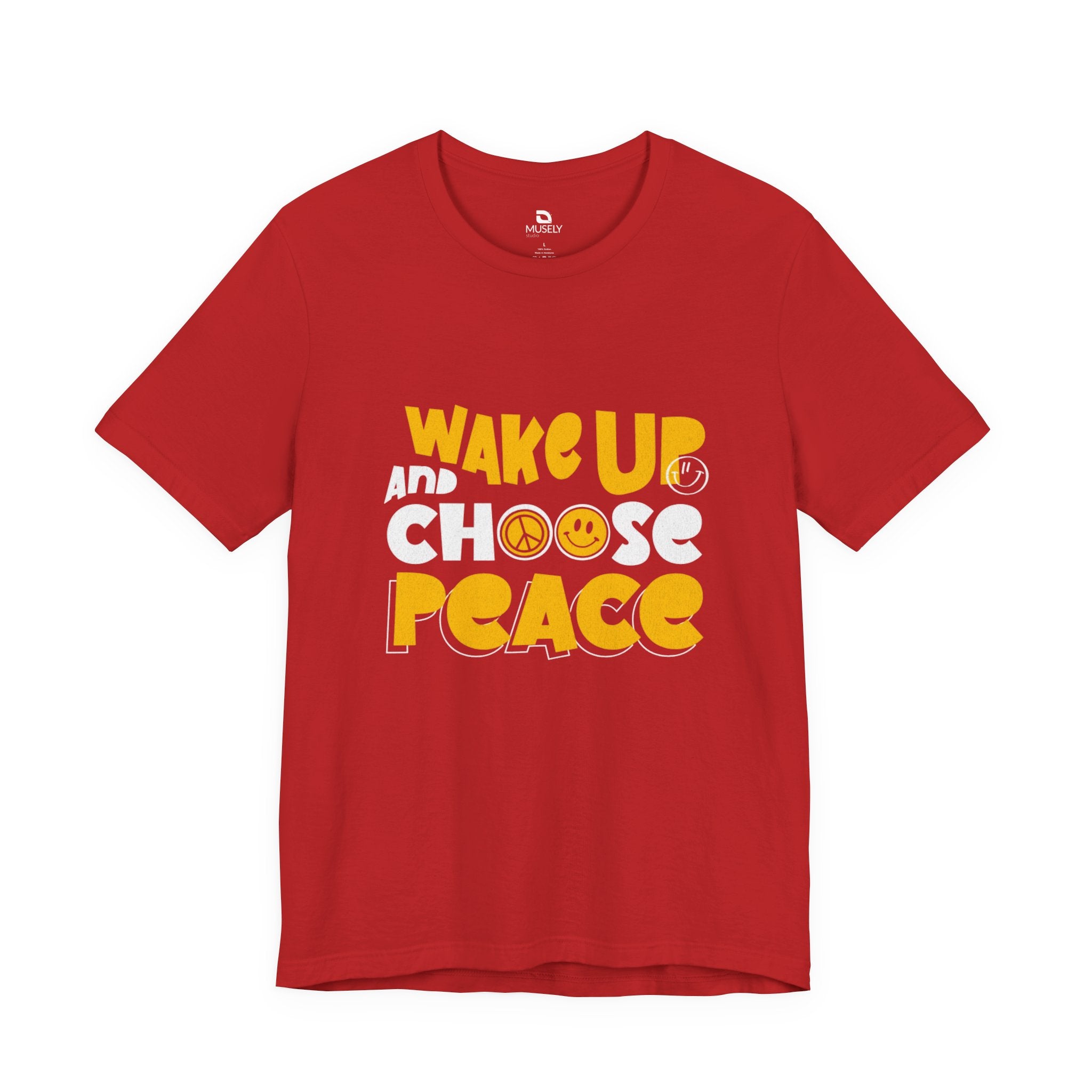 Wake Up and Choose Peace T-Shirt UK — Retro Peace Sign Graphic Tee