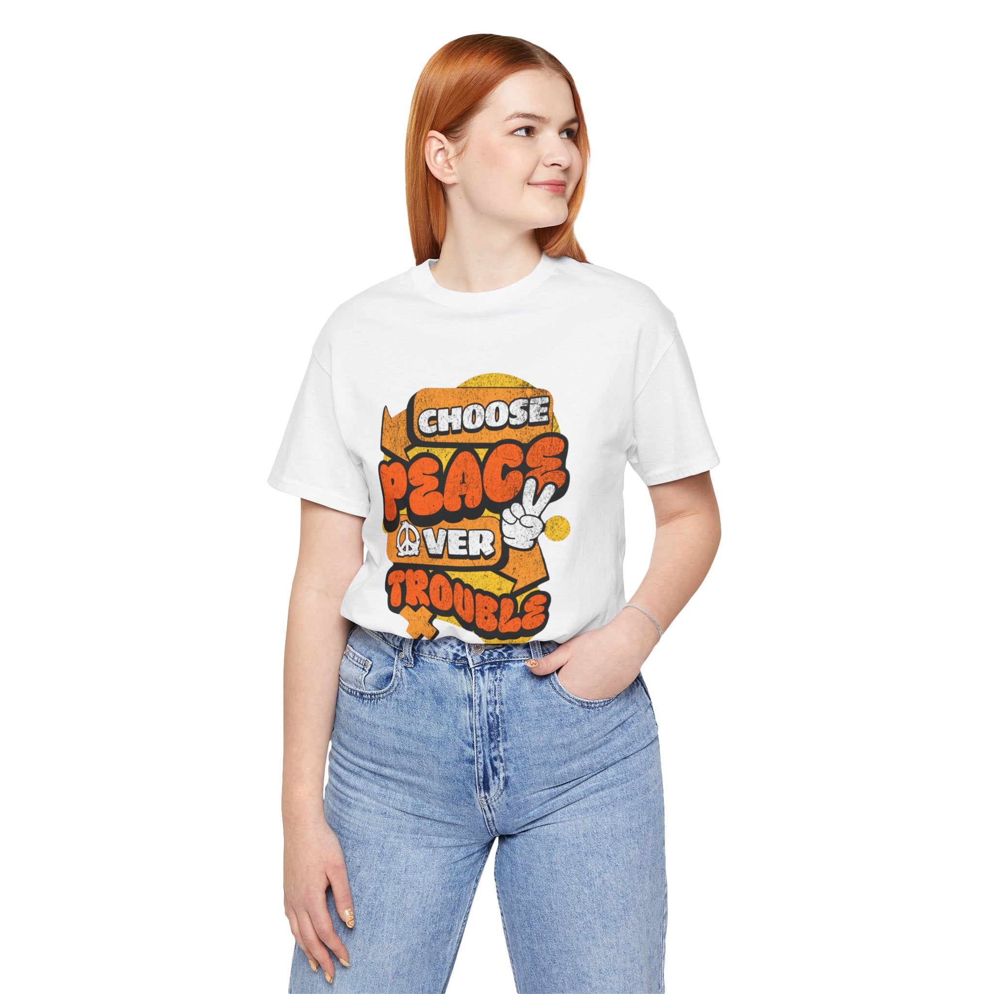 Peace Over Troubles Tee UK — Retro 'Choose Peace' Graphic T-Shirt