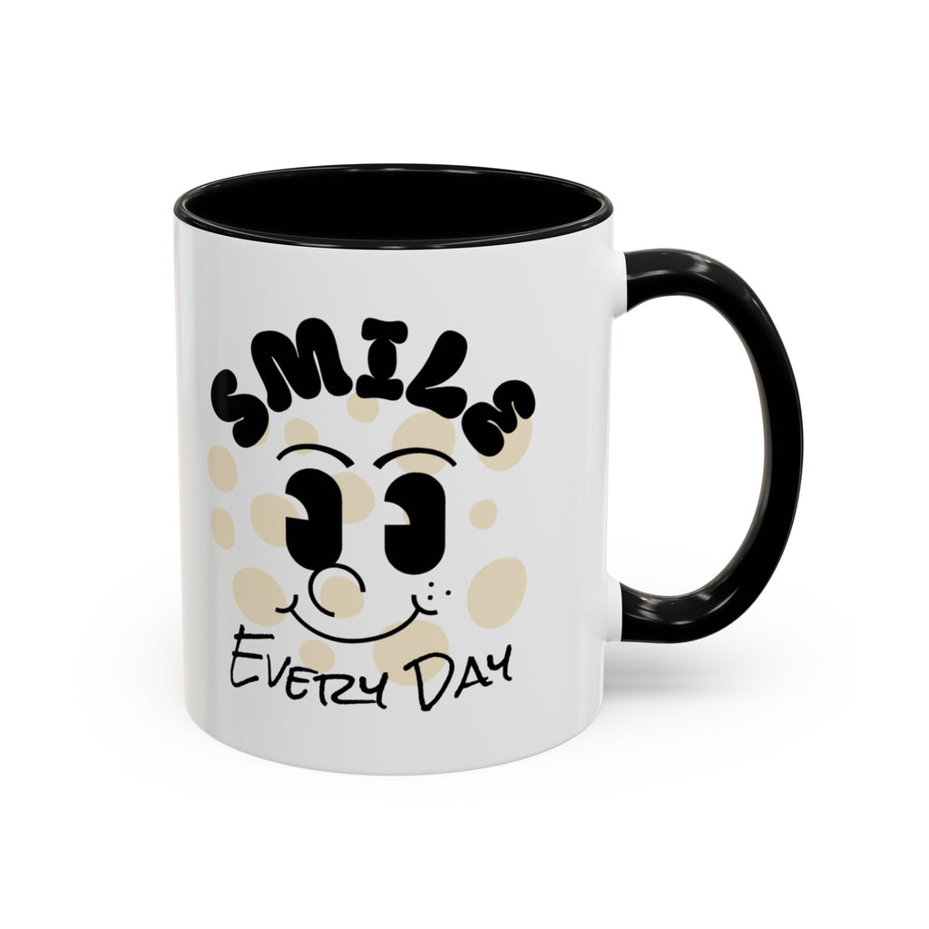 Smile Every Day Accent Coffee Mug UK — Cute Happy Face Ceramic Cup