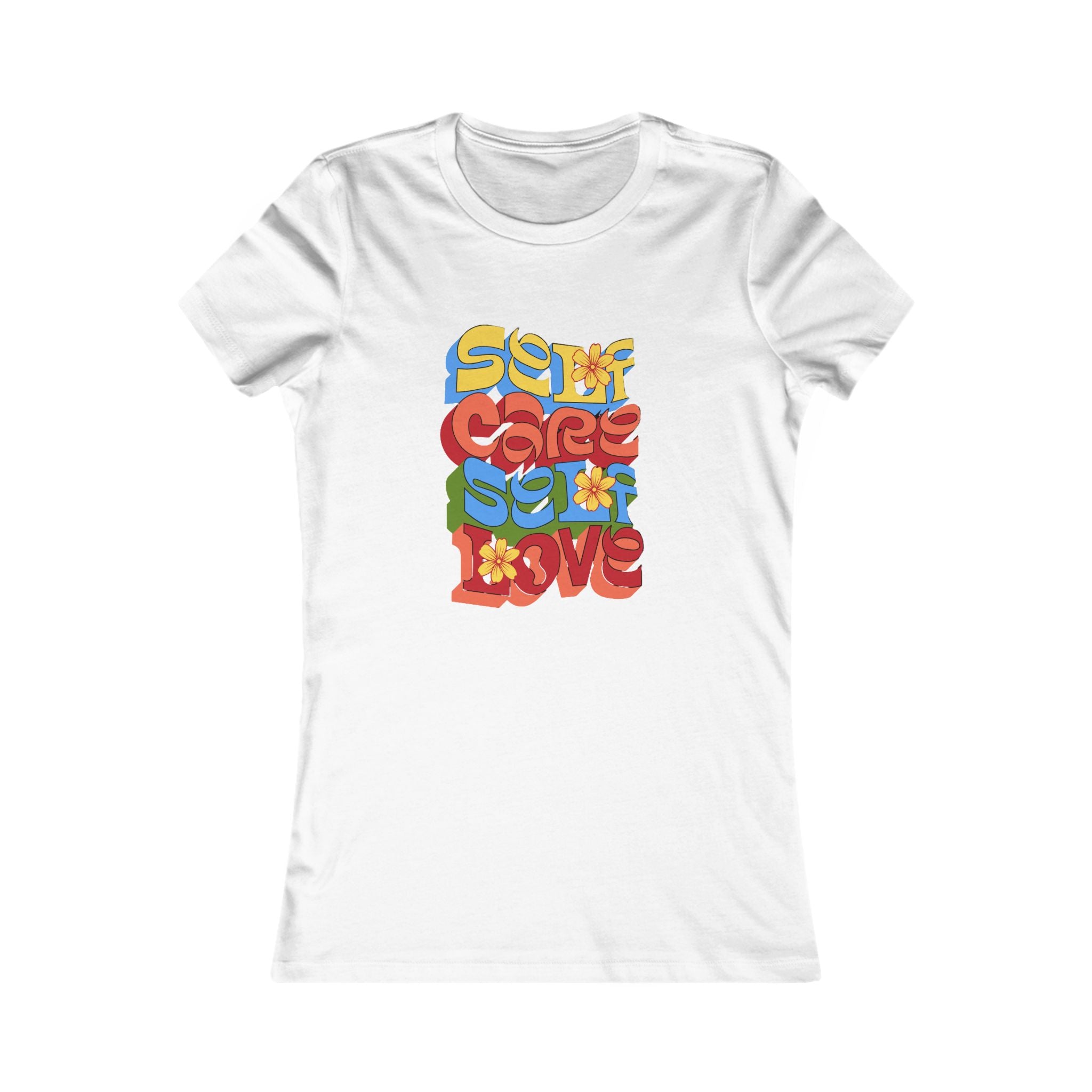 Self Care Self Love Women's Tee UK | Floral Graphic T-Shirt | Custom Printed Cotton Shirt