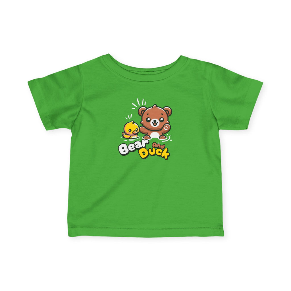 Bear and Duck Infant Tee UK | Cute Cartoon Baby Shirt | Soft Cotton Animal Graphic T-Shirt